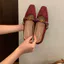 Giày TT Mary Jane Giày Nữ Mũi Vuông Khóa Dây Đeo Giày Nữ