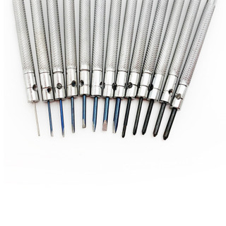 Bộ tuốc nơ vít chính xác 13 chiếc để sửa chữa đồng hồ - Đầu phẳng & Đầu Phillips (0,6-2,0mm) Tua vít để sửa chữa đồng hồ Thay đổi dây đeo đồng hồ