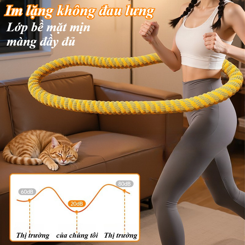 Vòng Lắc Eo Lò Xo Bọc Vải Mềm 1KG - Giảm Calo, Thon Eo Nhanh, Đàn Hồi Cao Không Kẹp Da