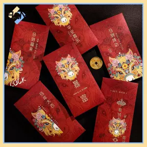 B & N 6 Chiếc 2026 Năm Ngựa Phong Bì Màu Đỏ Phong Cách Trung Hoa Phước Lành Phong Bì Tiền May Mắn Hoạt Hình Truyền Thống Gói Màu Đỏ.
