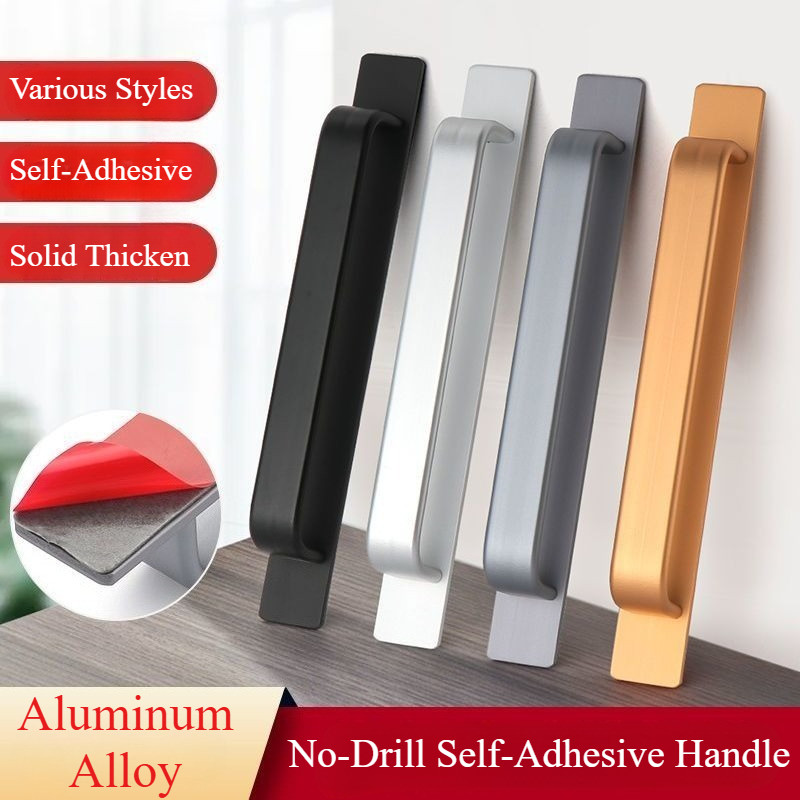 Tay nắm cửa sổ không khoan Tay nắm cửa bằng hợp kim nhôm Cửa trượt kính Tự dính Phần cứng chắc chắn