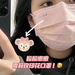 Ｂộ ５０ Khẩu Trang Phẳng Sanrio Dễ Thương Cho Người Lớn, Nhiều Màu Sắc, Nền Trắng Đa Năng