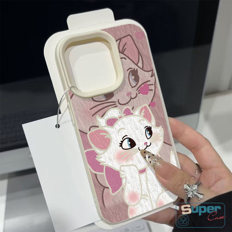 Ốp Lưng Tương Thích Cho IPhone 13 15 16 11 17 14 12 Pro Max XR 15 14 17 16 13 Pro 16 14 15 Plus X XS Max Thời Trang Sáng Tạo Cặp Đôi Mèo Dễ Thương Hoa Marie Họa Tiết Da Da Cảm Giác Bao