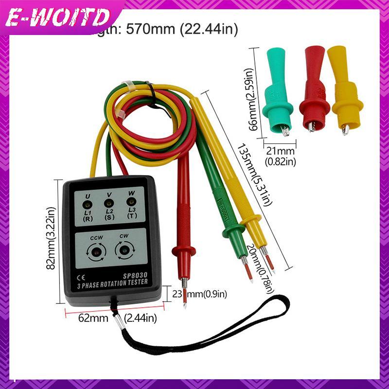 E-WOITD Máy đo pha xoay chiều 3 pha Máy dò pha Máy kiểm tra xoay Chỉ báo pha Kỹ thuật số Chỉ báo sắp xếp pha E-WOITD
