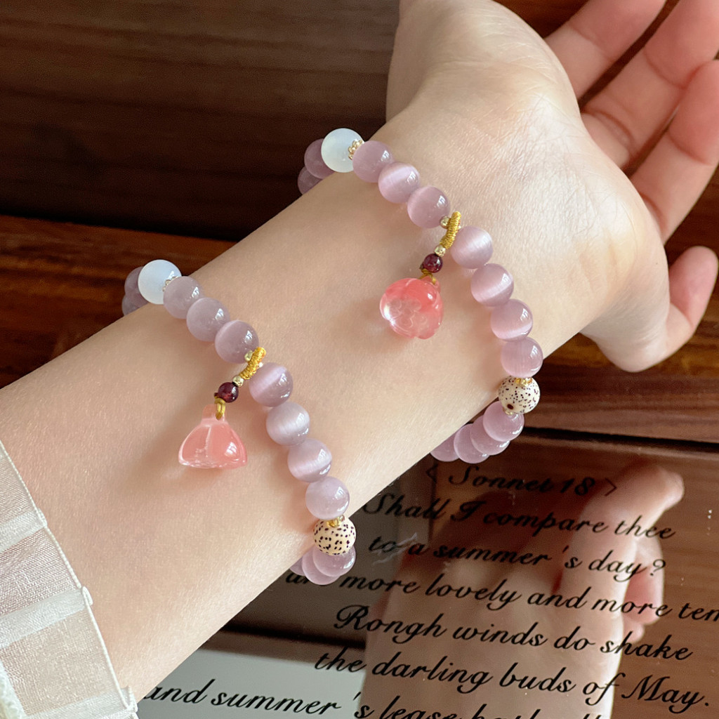 Vòng tay đá mắt mèo tự nhiên dễ thương thời trang