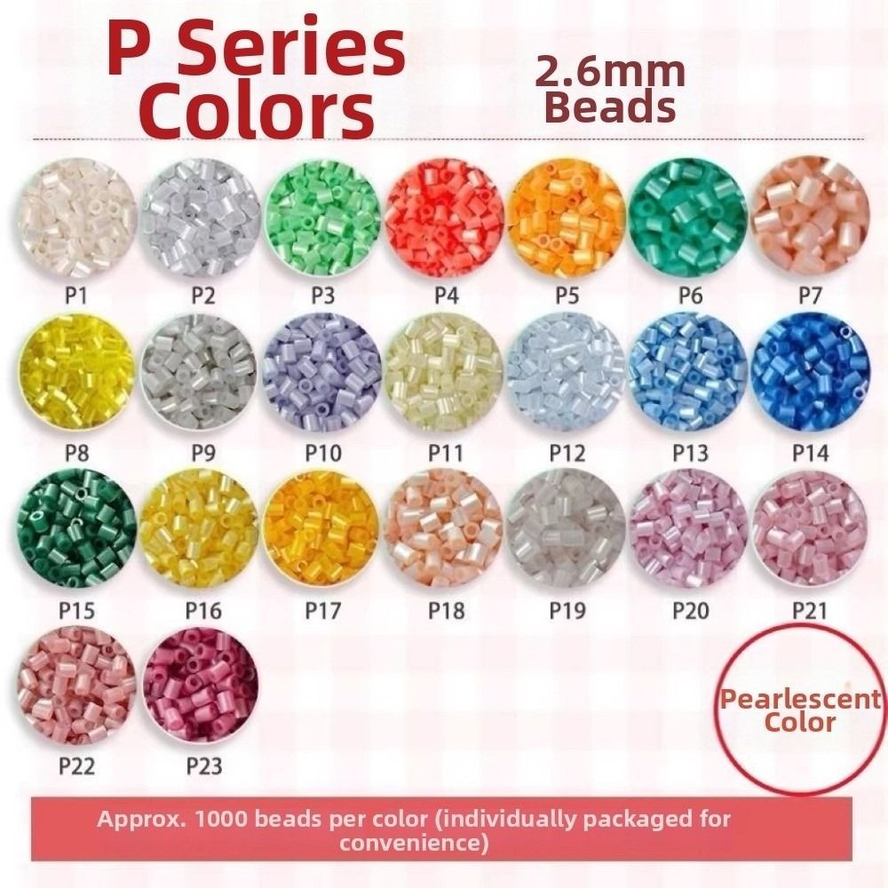 HIGHVIEWLS Ngọc Trai Perler Hạt, Handmade 2.6mm Perler Hạt, 23 Màu Bấm Nhiệt Handmade DIY Perler Hạt