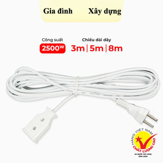 Dây điện nối dài Nguồn, dây cắm điện nối dài 3m, 5m, 10m，Dùng cho gia đình, bàn làm việc, xây dựng và ngoài trời