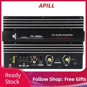 Apill Bộ khuếch đại công suất cao trên ô tô 12V 1800W Bộ âm trầm tản nhiệt nhanh