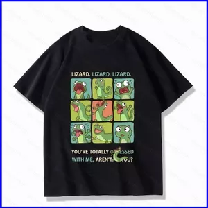 Áo thun Cotton Dày GN Hoppers TOM thiết kế Anime thằn lằn, size từ 110cm đến 6XL, phù hợp mặc mùa hè