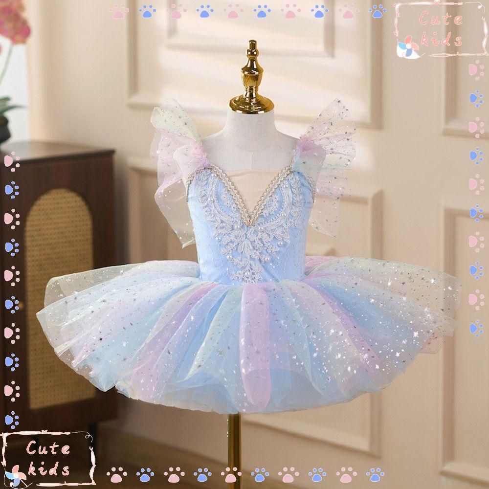 TPKSF98 Đầm Ba Lê Trẻ Em, Đầm Dự Tiệc Hiện Đại Ballet Tutu, Đầm Công Chúa Lấp Lánh Thời Trang Trẻ Em Bé Gái