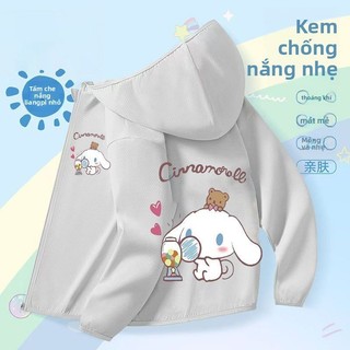 Áo khoác bé gái Cinnamoroll - mỏng nhẹ thoáng khí có mũ dễ thương phong cách mùa hè