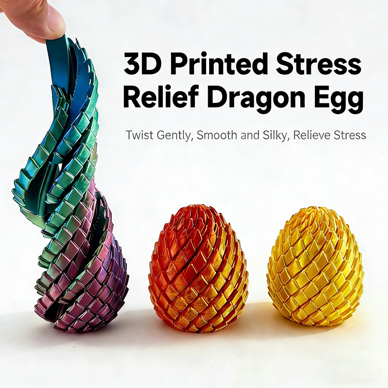 Đồ chơi trứng xoắn ốc in 3D hình rồng giảm căng thẳng, xoay Fidget, quà tặng cho người lớn và trẻ em