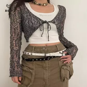 Thắt lưng nữ cổ điển kiểu Mỹ, da mỏng đinh tán phong cách punk metal