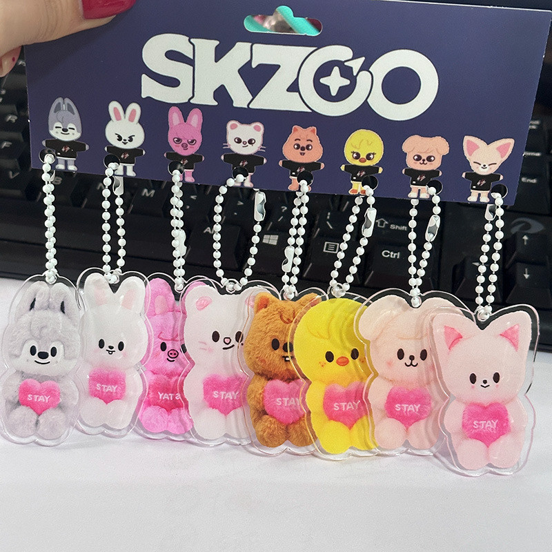 8 Cái / lốc Kpop Idol Stray Kids SKZOO Móc Khóa Acrylic Móc Khóa