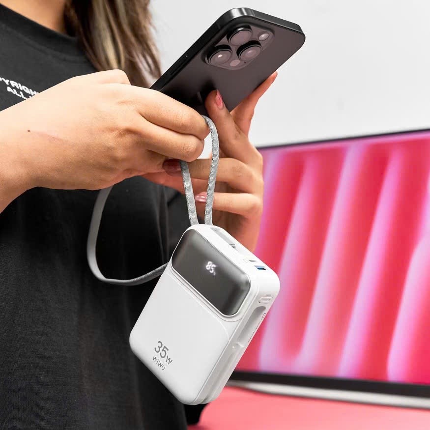 [Chính Hãng] Pin Sạc Dự Phòng 20000mAh WiWU Galaxy Series Wi-P036 - Sạc Nhanh 35W, Đạt Chuẩn 3C, Kèm 2 Cáp C & Lightning