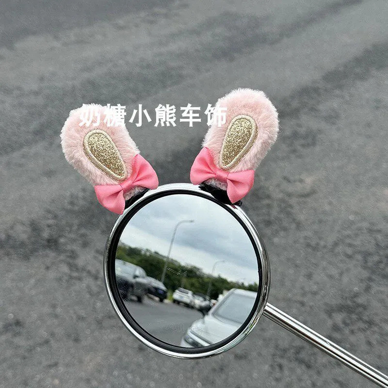 Gương Chiếu Hậu Miếng Dán Thỏ Xe Máy Miếng Dán Điện Loại Bỏ Sang Trọng Tai Mũ Bảo Hiểm Búp Bê Thỏ Trang Trí Cung Nhanh Ma Thuật