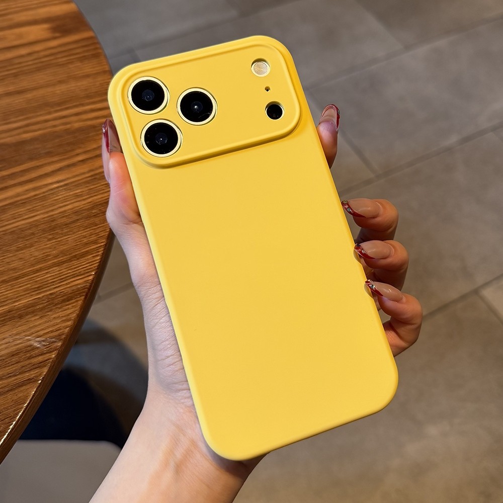 Ốp Điện Thoại Silicon Lỏng Màu Vàng Cho iPhone 17 Pro Max 17 Air 16 Plus 15 14 13 12 11 Vỏ Bảo Vệ Chống Sốc