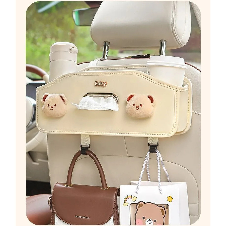 Ghế Ô Tô Sau Hộp Bảo Quản Tự Động Hộp Đựng Khăn Giấy Phía Sau Cốc Thoát Nước Hoạt Hình Có Móc Đa Chức Năng Nội Thất Ô Tô Tổ Chức Đa Năng Phụ Kiện Bảo Quản Xe