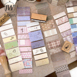 JIANWU Time Loom Series Vintage Hoa Gird Phong Cảnh Chất Liệu Cắt Dán Thêu Sò Băng Sáng Tạo DIY Tạp Chí Văn Phòng Phẩm