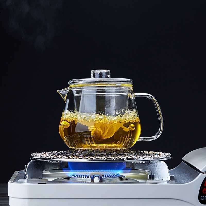 Ấm trà thủy tinh chịu nhiệt Borosilicate cao 400ml Bộ trà thủy tinh chịu nhiệt tách nước trà