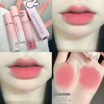 Màu Hồng Macaron Son Bùn Nhung Mềm Mờ Matte Son Bóng Làm Trắng Không Khô Môi Cheek Kép Son Bóng Học Sinh