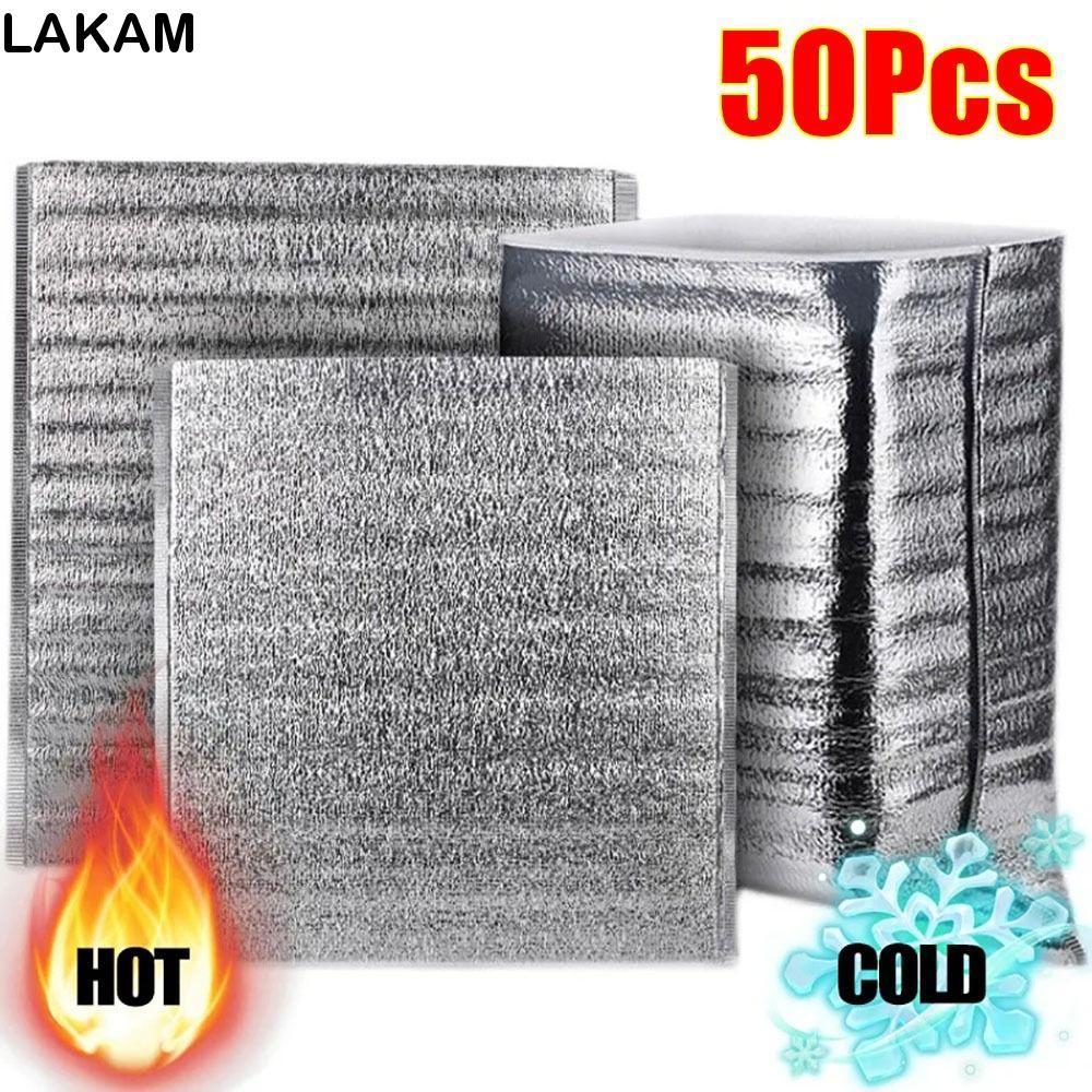 LAKAM 50 Cái / gói Túi Cách Nhiệt, Hộp Đựng Đồ Uống Túi Giấy Nhôm, Đóng Gói Di Động Thực Phẩm Giữ Nhiệt Lạnh Lạnh Túi Làm Mát