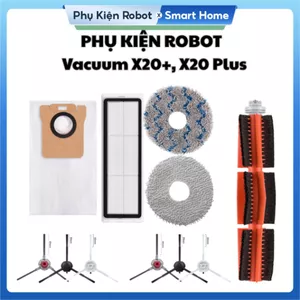 Phụ kiện robot hút bụi Xiaomi Vaccum X20+, B102CN: Chổi cạnh, chính, Lọc hepa, Khăn lau, Nước lau