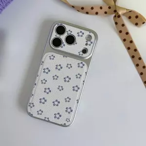 Hoa xanh in đầy phù hợp với ốp lưng iPhone16 dễ thương xr chống sốc mới nhất iPhone17pro