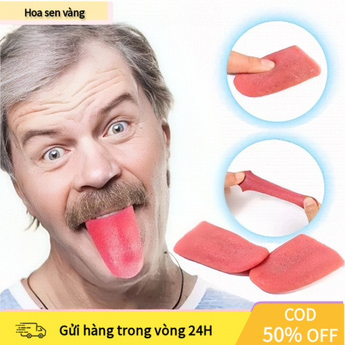 【COD】Lưỡi giả silicone mềm an toàn không độc, vệ sinh, thích hợp cho ảo thuật gia biểu diễn và trẻ em chơi Halloween.