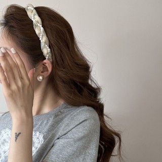 Băng Đô Ngọc Trai Bện Phong Cách Mori Hàn Quốc, Chống Trơn Trượt Cho Tóc Siêu Xinh Như Công Chúa