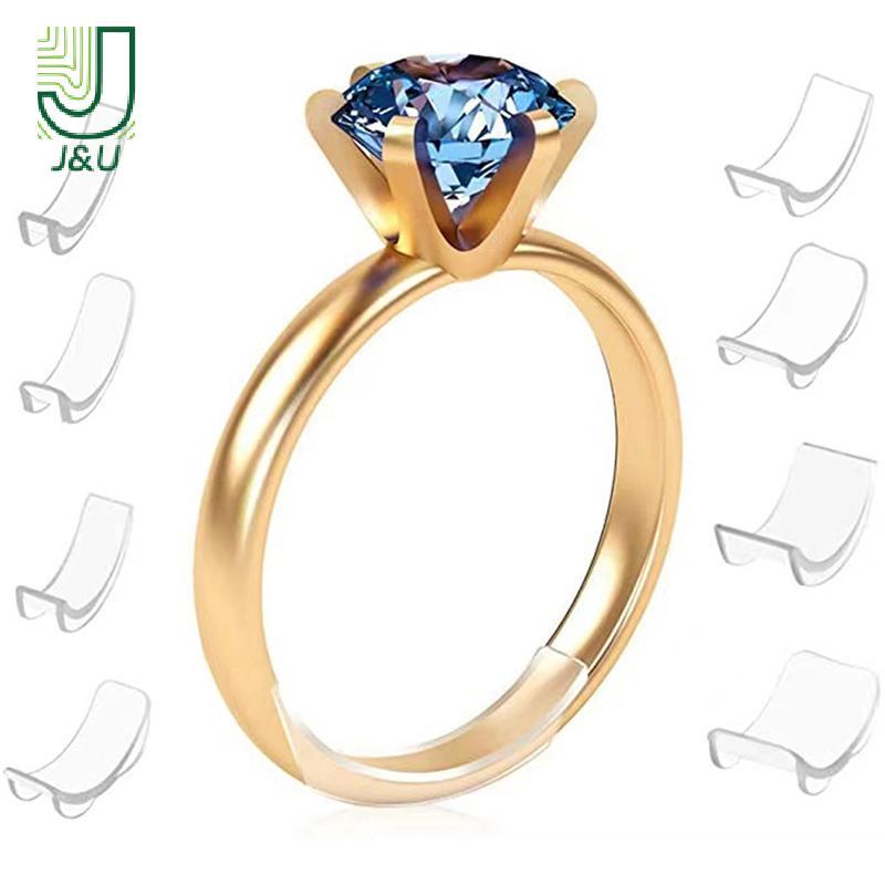 [J & U-T] Bộ 8 Nhẫn Silicon Vô Hình trong Suốt, Điều Chỉnh Kích Cỡ Dễ Dàng