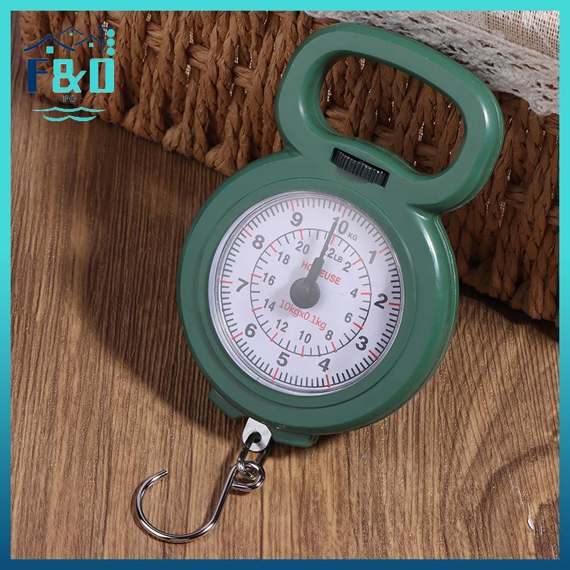Cân treo lò xo mini con trỏ 10kg, di động, dùng cho câu cá/hành lý/thực phẩm