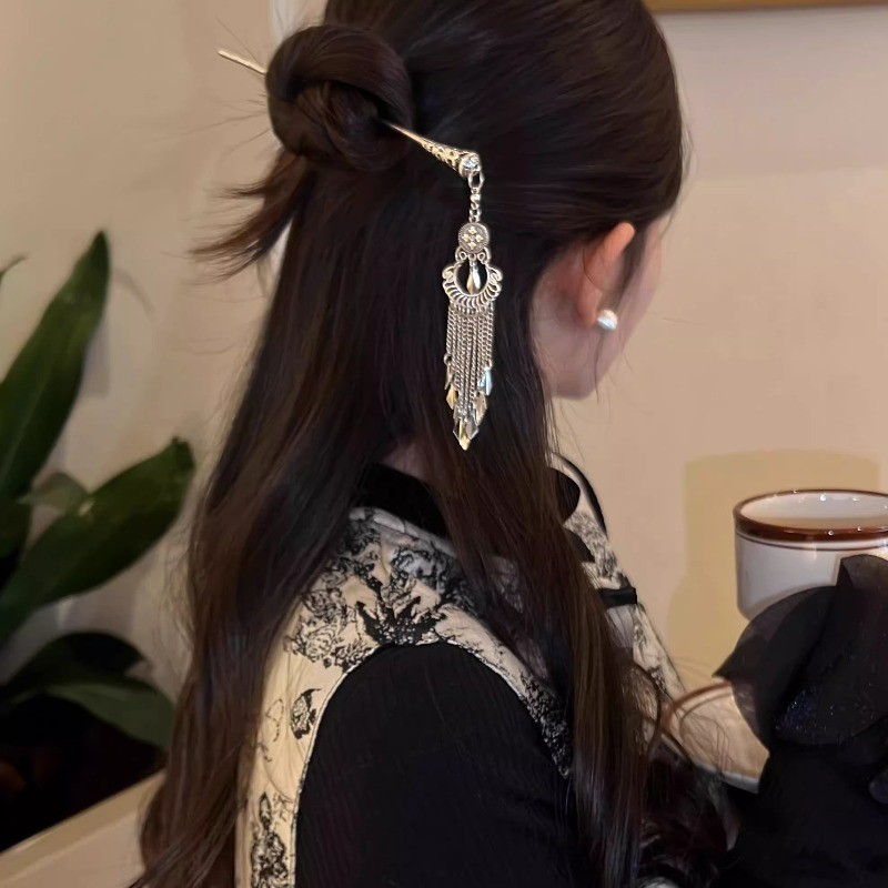Kẹp tóc cuộn dây retro phong cách dân tộc Miaojiang, phù hợp với phong cách truyền thống Trung Hoa - phụ kiện tóc thời trang