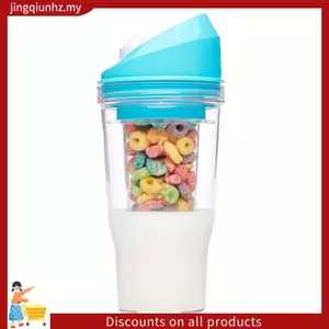 Cốc ngũ cốc bằng nhựa di động để ăn sáng Dễ dàng mang theo Hộp đựng ngũ cốc và sữa