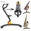 Toyuvn Kim loại có thể gập lại có thể điều chỉnh được Alto Tenor Saxophone Tripod Stand chắc chắn Nhẹ Dễ dàng mang theo Màu đen