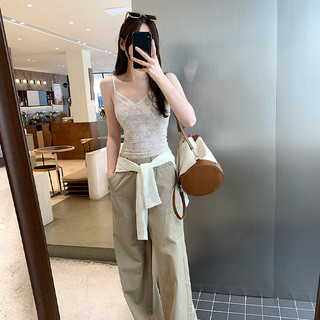 Bộ áo cardigan dài tay ren kiểu Pháp thanh lịch dành cho nữ.