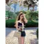 Áo vest sọc xanh trắng phong cách nghỉ dưỡng biển, form slim fit
