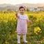 Bộ áo liền quần bong bóng sọc ngắn tay thêu nơ cho bé gái kèm băng đô