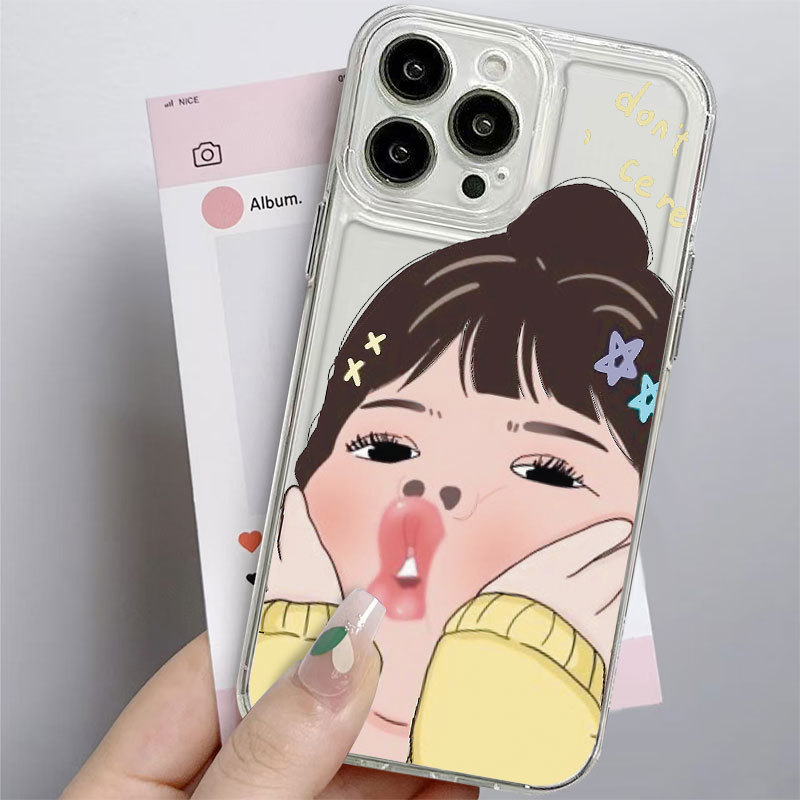 Ốp lưng iPhone trong suốt họa tiết hoạt hình, IP 7/8/X/XS/11/12/13/14/15/16/17/Plus/Pro/Max/Air