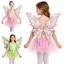 Nyeemya Bé Gái 2 Miếng Bướm Cổ Tích Trang Phục Ruffle Tay Bay Lưới Lớp Phủ Leotard Đồ Bơi Công Chúa Bộ Cánh Bướm Để Biểu Diễn Sân Khấu
