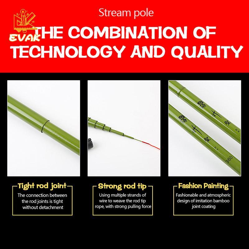 Cần câu carbon AlittleSetrtu siêu nhẹ và siêu cứng, kích thước từ 2.7m đến 6.3m, độ bền từ 6H đến 10H - Việt Nam