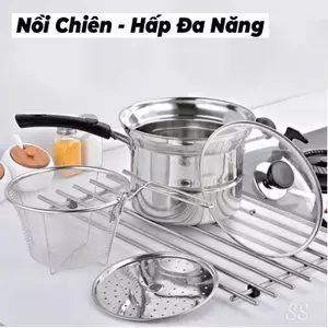 Nồi Inox 304 Đa Năng Có Xửng Hấp Và Giá Lọc Đi Kèm Nồi