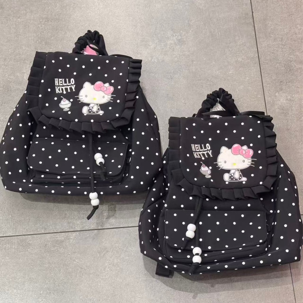 GC2 Sanrio HELLO KITTY Ba Lô Dành Cho Học Sinh Dung Tích Lớn Nhẹ In Hình Thời Trang Nữ Đi Học CG2
