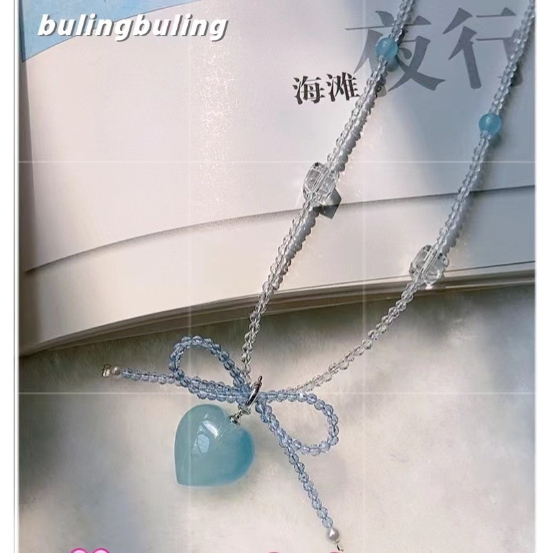 Vòng cổ aquamarine tự nhiên hình trái tim