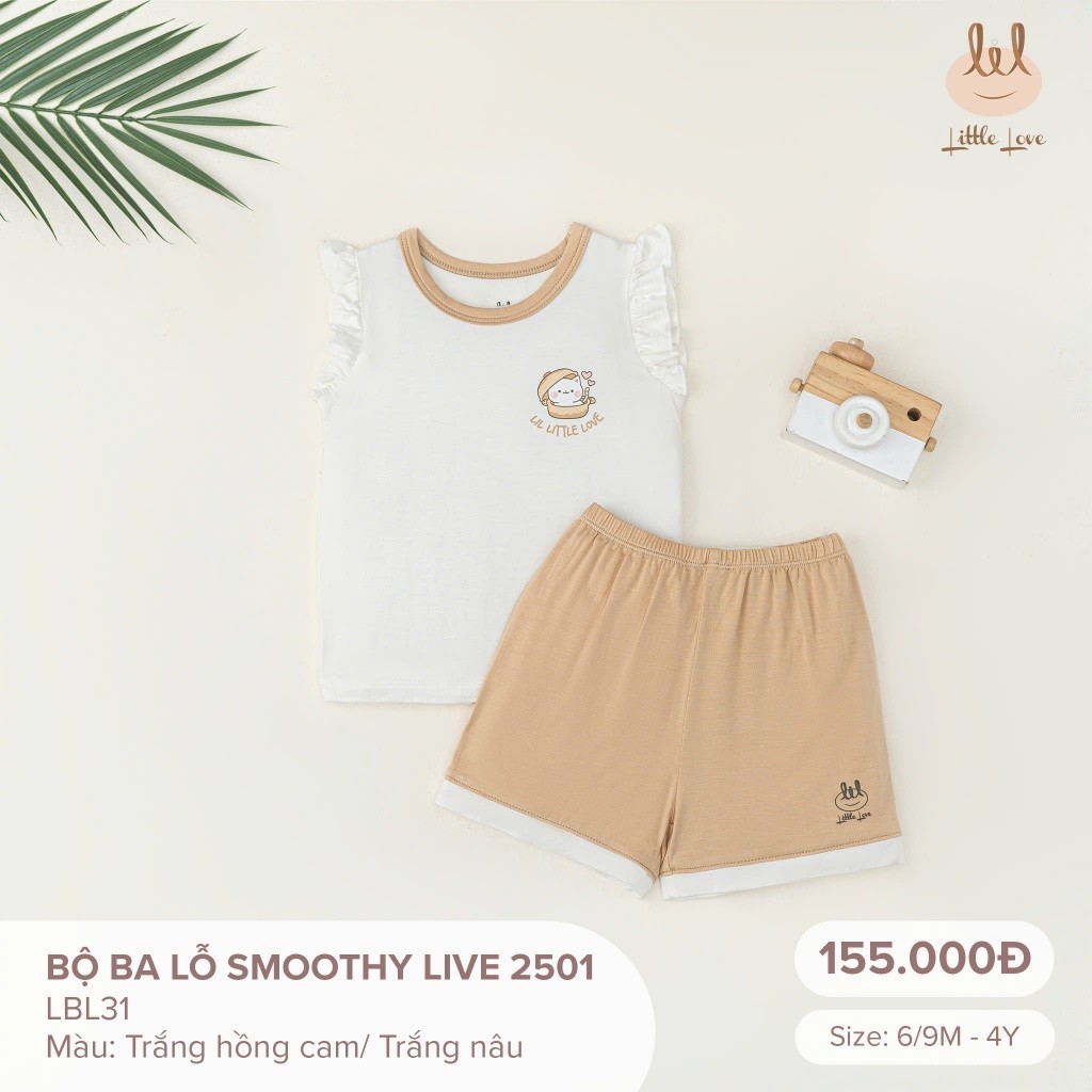 Bộ quần áo ba lỗ vải sợi tre [ Mềm, mỏng, mát có dãn và thấm hút tốt]  dành cho bé  từ 6 tháng - 4 tuổi(LBL31)