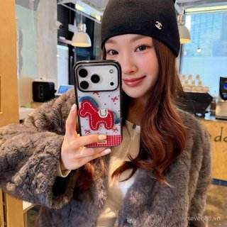 Ốp Điện Thoại Thích Hợp Cho iPhone 7 8 X XS XR XSMAX 11 12 13 14 15 16 17 Pro max Plus Air Black Thêu Pony Vỏ Bảo Vệ Chống Sốc Bao Gồm Tất Cả A4VG