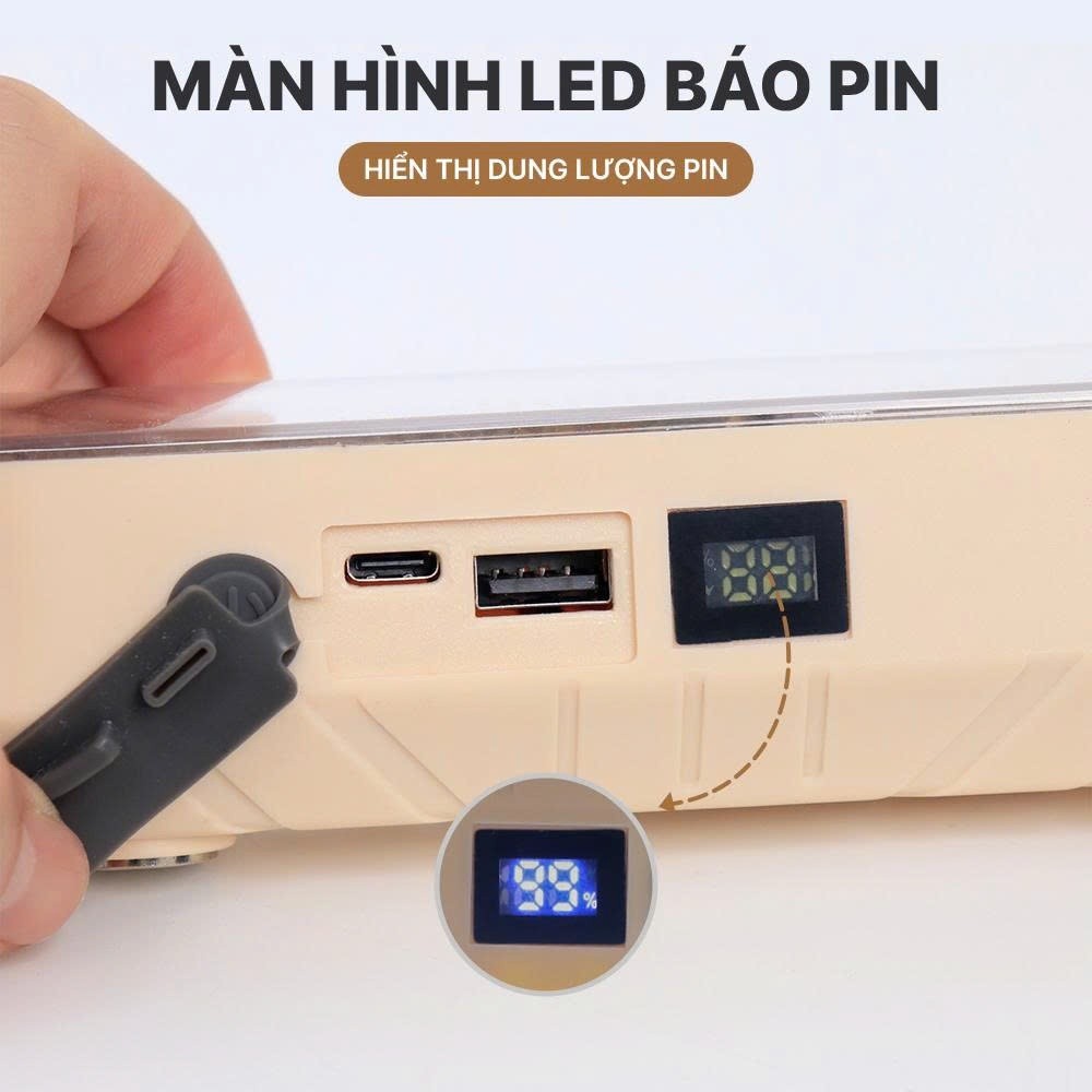 Đèn LED tích điện dạng thanh, đèn cắm trại đa năng 4 chế độ sáng, chống nước, đèn khẩn cấp USB