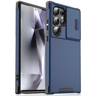 Ốp Điện Thoại Bảo Vệ Ống Kính Thiết Kế Cửa Sổ Đẩy Cho Samsung Galaxy S25 S24 S23 S22 S21 S20 Plus Ultra FE Bốn Mặt Chống Rơi Thời Trang