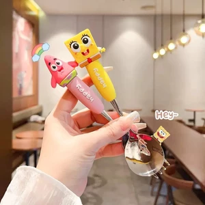 SpongeBob SquarePants Anime Hàng Hóa Thép Không Gỉ 304 Bộ Đồ Ăn Hoạt Hình ChildrenS Nhà Ăn Thìa Trái Cây Nĩa Quà Tặng Sinh Nhật gift