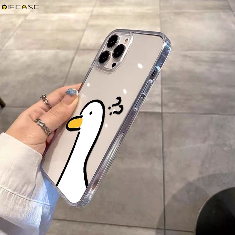 Dành Cho Honor 500 Pro 400 Smart X8D X7D Power2 9i 9N Honor500 Ốp Điện Thoại Câu Hỏi Ngộ nghĩnh Đánh Dấu Vịt Hoạt Hình Dễ Thương Đơn Giản Trong Suốt Màu Trắng Vàng Vỏ Mềm